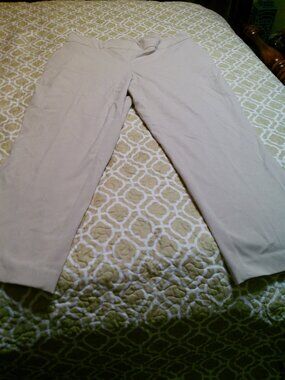 HILLARY RADLEY LIGHT BEIGE PULL ON ANKLE PANTS SIZE XL